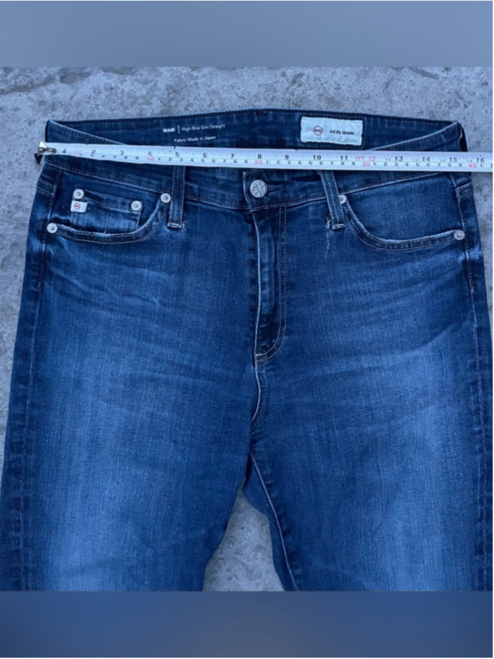 AG Mari Slim Straight Jeans Size 29 Mid Rise Dark Wash Clean Classic - Picture 8 of 10